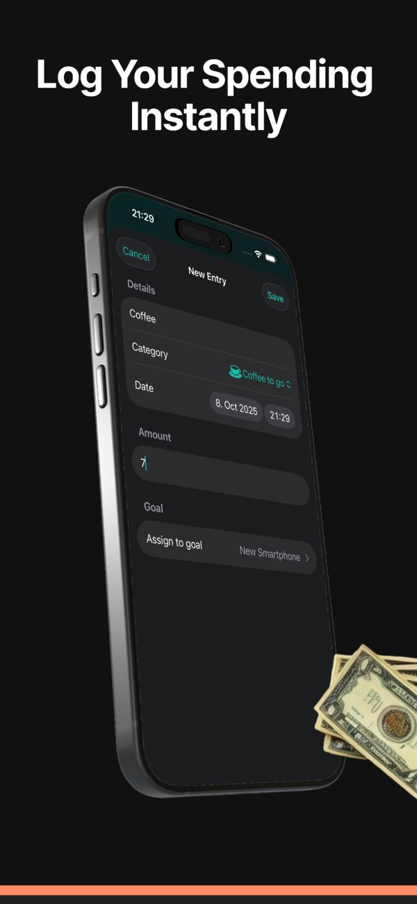 SaveTap location nudge screen showing reminders for places where the user tends to overspend.
